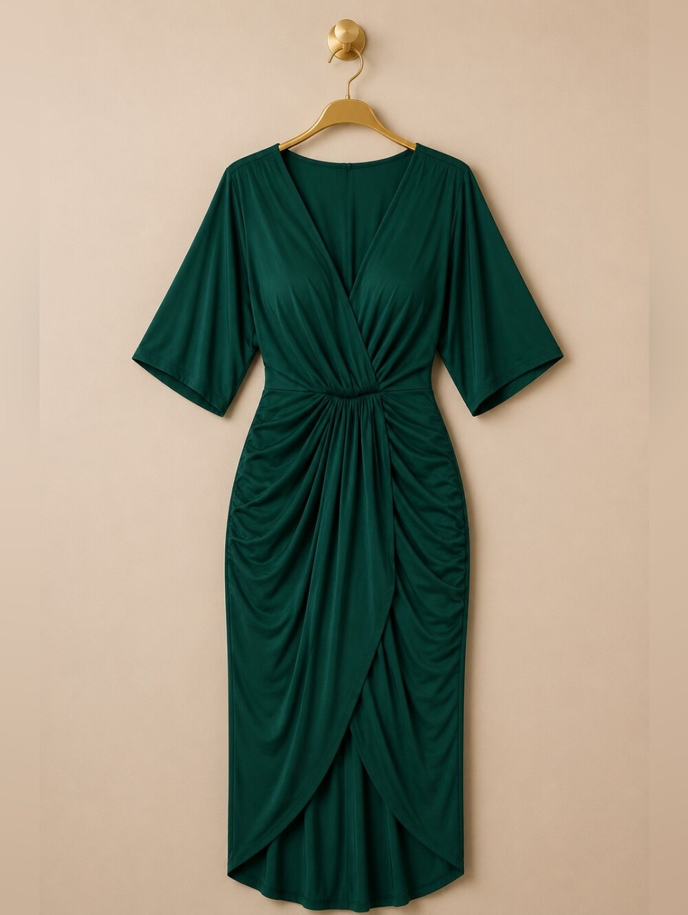 Baltic Born Emerald Green Wrap Midi Dress - Picture 3 of 4